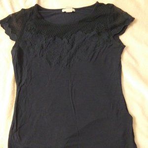 H&M Rose Lace Short Sleeve Top